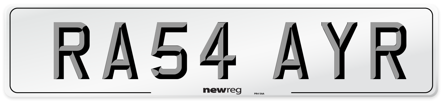 RA54 AYR Number Plate from New Reg